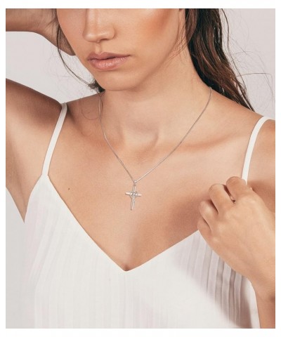 Infinity Heart Cross Necklace Sterling Silver Crucifix Pendant Gemstones Criss Jewelry for Women 04-diamond-Apr $24.20 Necklaces