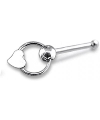 Plain Heart on Moving Ring Top 22 Gauge 925 Sterling Silver Ball End Nose Stud Nose Piercing $10.32 Body Jewelry