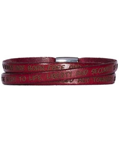 Human Rights Leather Bracelet BR1 Engraved Human Rights Bordeaux 54.0 Centimeters $21.60 Bracelets