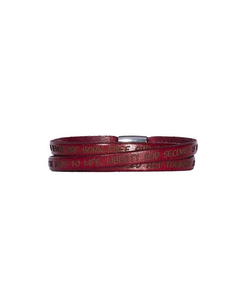 Human Rights Leather Bracelet BR1 Engraved Human Rights Bordeaux 54.0 Centimeters $21.60 Bracelets