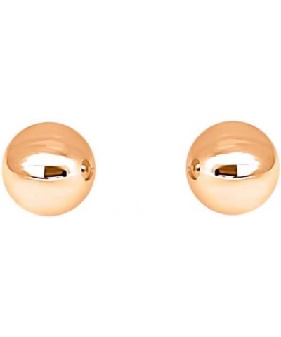 14K Solid Yellow and Rose Gold Ball Earring/Stud Earrings (3MM - 7MM) For Women with Secure Push Back 4MM Rose Gold $24.50 Ea...