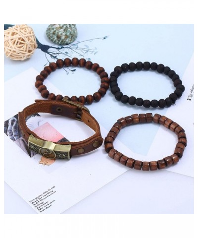 Leather Bracelet for Women Men,Handmade Leather Adjustable Bangle Bracelet Wrap Rope Wristband $6.88 Bracelets