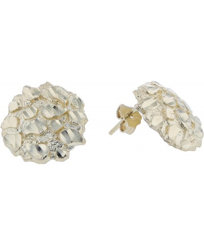 10k Yellow Gold Round Nugget Stud Earring for Men Women and Children C - Large $38.71 Earrings