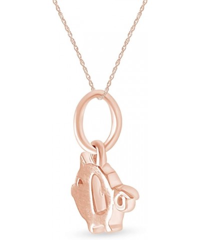 Tiny Heart Cut Out Pig Charm Pendant Necklace in 925 Sterling Silver W/18 Chain rose-gold-plated-silver $8.79 Necklaces