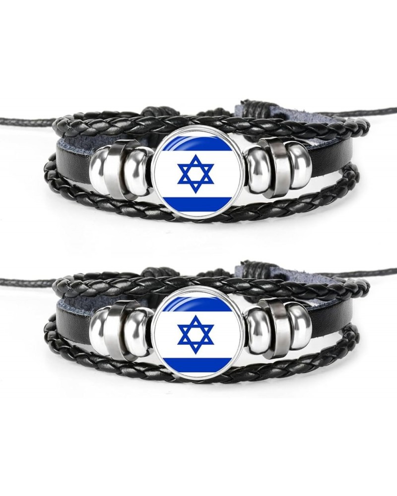 Israel Flag Bracelets for Women Support Israel Wristband Bracelets I Stand with Israel Bracelets Stackable Israel Bracelets D...