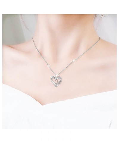 Necklace with Heart Chain Fashion Clavicle 26 Love Letters Heart Neck Necklace Letter Women's (I, One Size) U One Size $8.97 ...