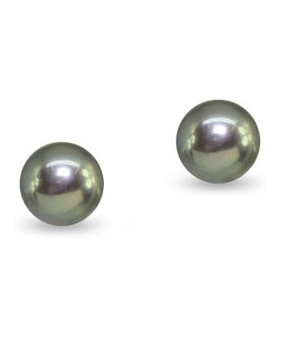 Sterling Silver Cultured Freshwater Pearl Button 5.5-6mm Stud Earrings, Color and Set Options Single Pair - Peacock $8.69 Ear...