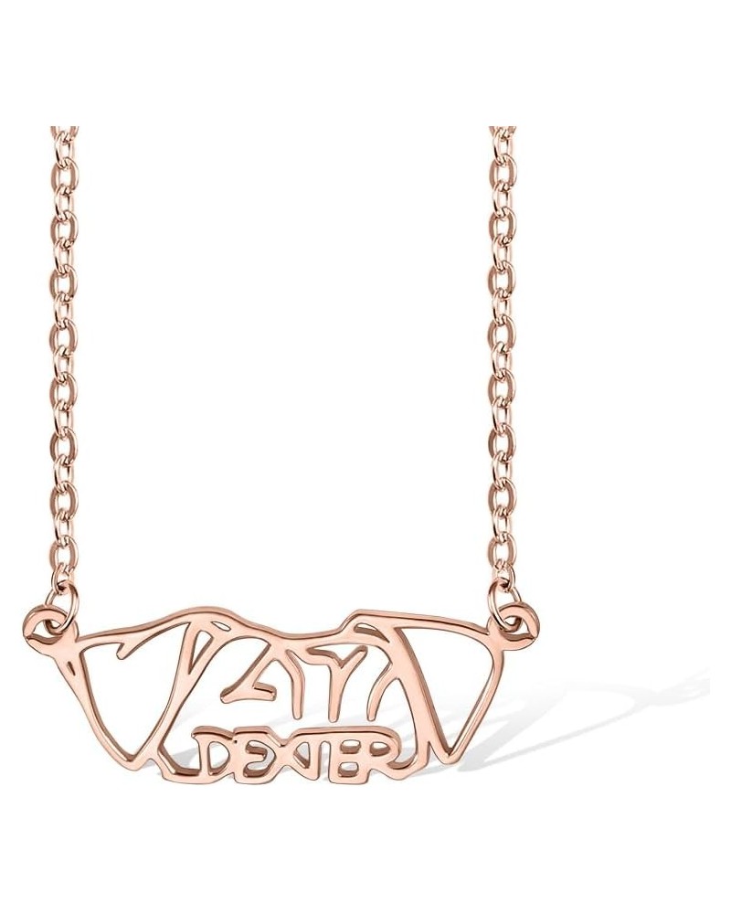 Personalized Dog Breed Ears Necklace with Name, Custom Jewelry Gift for Women, Pet Lovers Copper $18.92 Necklaces