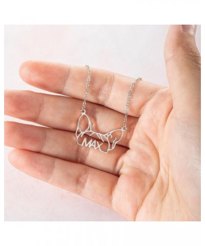 Personalized Dog Breed Ears Necklace with Name, Custom Jewelry Gift for Women, Pet Lovers Copper $18.92 Necklaces