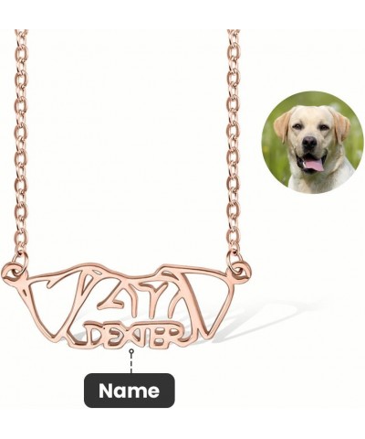 Personalized Dog Breed Ears Necklace with Name, Custom Jewelry Gift for Women, Pet Lovers Copper $18.92 Necklaces