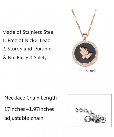 CZ God Serenity Prayer Necklace Recovery Bible Verse Pendant Necklace Rose Gold $7.00 Necklaces