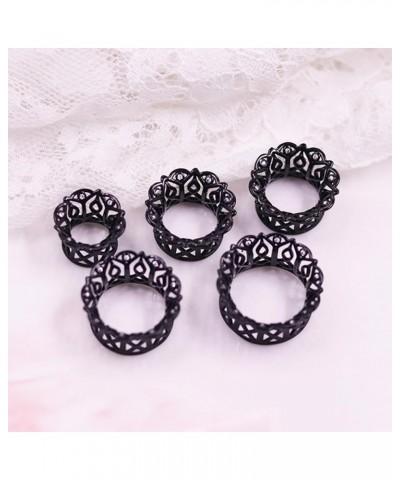 2PCS Gauge Earrings Plugs Hollow Flared Tunnels Ear Gaugews Fashion Expander Stretcher Piercings Hollow Floral Single Brass G...