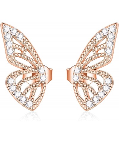 Sterling Silver Butterfly Wing Earrings Half Butterfly Wing Stud Earrings Fashion Half Wings Design Butterfly Jewelry Gift fo...