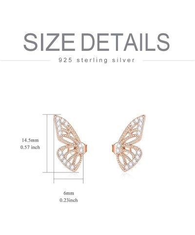 Sterling Silver Butterfly Wing Earrings Half Butterfly Wing Stud Earrings Fashion Half Wings Design Butterfly Jewelry Gift fo...