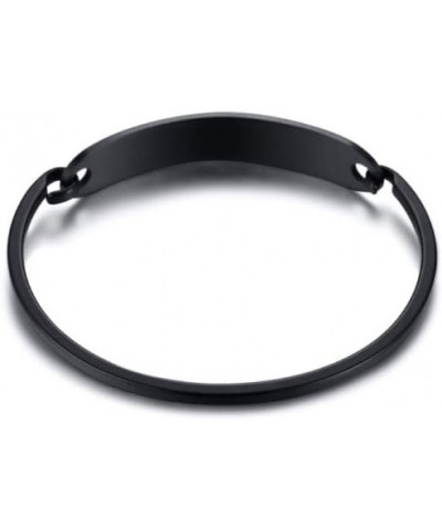 Free Custom Engraving Stainless Steel Catch Hook Oval Fit Medical Alert ID Bangle Bracelet Black-65mm **custom engrave** $10....