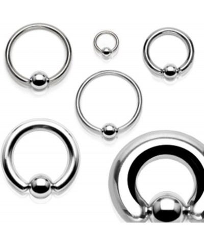 Basic Captive Bead Rings from 20g to 00g 316L Surgical Steel T: 6G, L: 5/8", B: 8mm $9.34 Body Jewelry