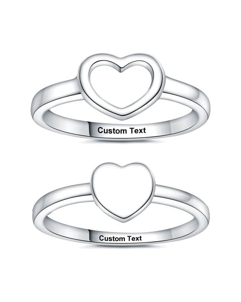 Promise Rings for Couples Matching Heart Rings Love Couple Set His and Her Ring Women Mens Women's Men Engagement Statement A...