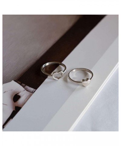 Promise Rings for Couples Matching Heart Rings Love Couple Set His and Her Ring Women Mens Women's Men Engagement Statement A...