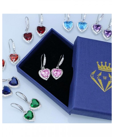 Love Heart Cubic Zirconia Earrings for Women, Valentine's Day/Christmas/Mother's Day/Birthday/Birthstone Gift for Mother/Wife...