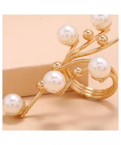 Pearl Ring Finger Rings for Women Pearls Open Geometric Ring Full Finger Ring for Women Wedding Party Jewelry Accessories Chr...