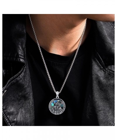 925 Sterling Silver Patron Saint Medal Necklace Protection Catholic Jewelry Gifts for Men Women A02-Saint Christopher(Abalone...