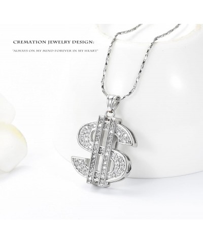 Cremation Jewelry for Ashes for Loved One Dollar Sign Money Bag Urn Necklaces with Crystal Memorial Gift for Women Men Custom...