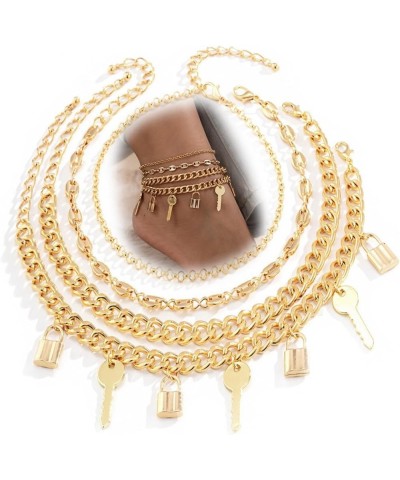 Wavy Tassel Gold Ankle Bracelets for Women Layered Rhinestone Anklet Dainty Cute Crystal Bracelet Sexy Beach Foot Chains Jewe...