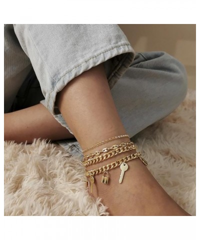 Wavy Tassel Gold Ankle Bracelets for Women Layered Rhinestone Anklet Dainty Cute Crystal Bracelet Sexy Beach Foot Chains Jewe...