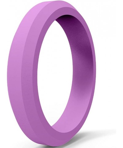 4mm Matte Black Brushed Silicone Ciassical Simple Plain Stackable Wedding Band Ring Purple $5.59 Rings