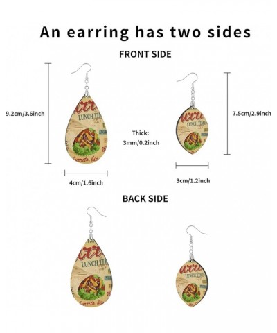 Fashion Copper Plated Silver Earring Wood Drop/Leaf Lightweight Earrings Drop(3.6x1.6in) Multi 1 $6.75 Earrings