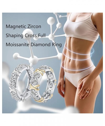 Zircon Shaping Cross Full Moissanite Diamond Ring,Zircon X Criss Cross Shaping Ring for Women G $7.25 Rings