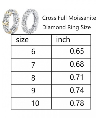 Zircon Shaping Cross Full Moissanite Diamond Ring,Zircon X Criss Cross Shaping Ring for Women G $7.25 Rings