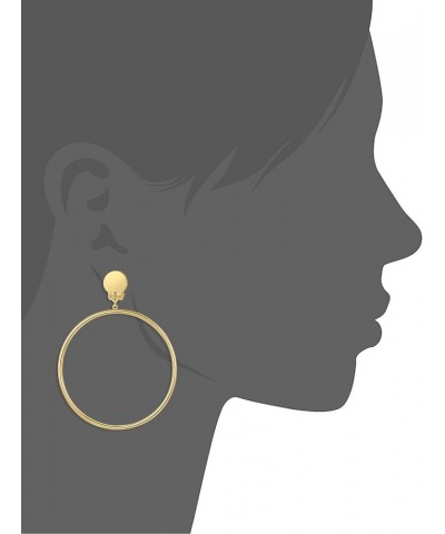 Clip on 2 Inch Large Big Hoop Minimalist Earrings silver $8.39 Earrings