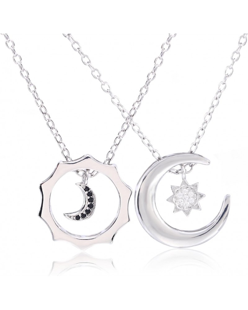 Sun Moon Star Friendship Couple Necklace for 2 Best Friend Necklace for 2 Sun and Moon Matching Couple Necklace Jewelry Gifts...