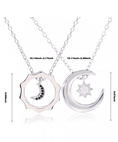 Sun Moon Star Friendship Couple Necklace for 2 Best Friend Necklace for 2 Sun and Moon Matching Couple Necklace Jewelry Gifts...