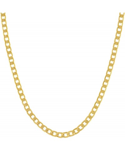 Beveled Cuban Link Curb Chain Necklaces 24k Real Gold Plated (3mm, 6mm & 9.5mm) 20 inches 3mm Gold $39.82 Necklaces