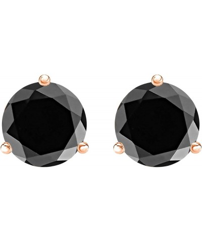 1/2-10 Carat Total Weight Black Diamond Stud Earrings 3 Prong Screw Back Rose Gold 6.0 carats $113.76 Earrings