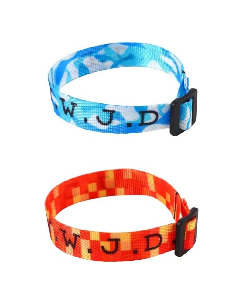 Adjustable WWJD What Would Jesus Do Jesus Rope Woven Stretch Wristband for Men Women Handmade Colorful Braided Jewelry Protec...