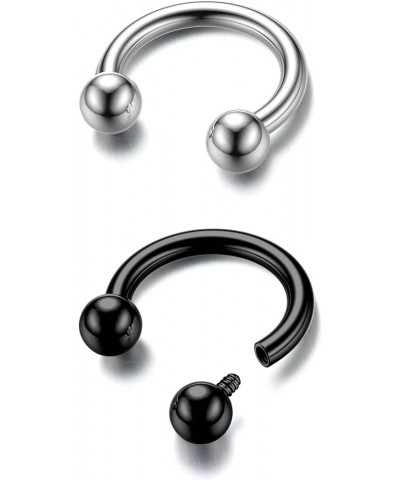 G23 Titanium Horseshoe Septum Rings - 2/3pcs ASTM F136 Titanium Nose Rings Horseshoe Circular Barbell Spikes Septum Jewelry 1...