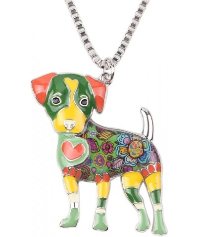 Love Heart Enamel Zinc Alloy Metal Jack Russell Necklace Dog PETS Animal pendant Unique Design 18 Green $8.63 Necklaces
