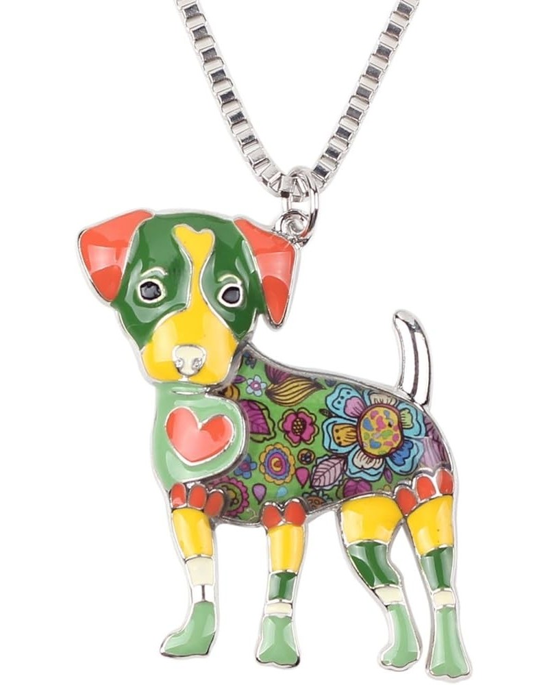 Love Heart Enamel Zinc Alloy Metal Jack Russell Necklace Dog PETS Animal pendant Unique Design 18 Green $8.63 Necklaces