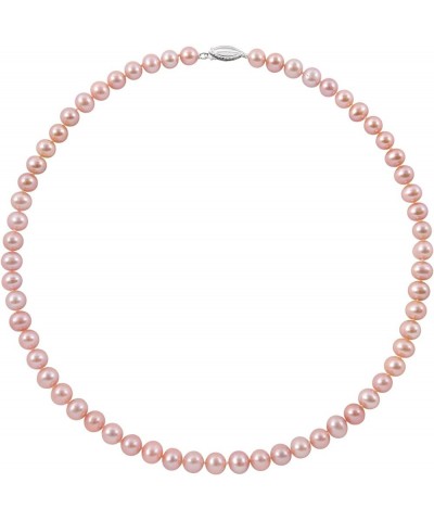 Sterling Silver Natural Pink Cultured Freshwater Pearl Strand Necklace 18.0 Inches 6.0-7.0mm $15.96 Necklaces