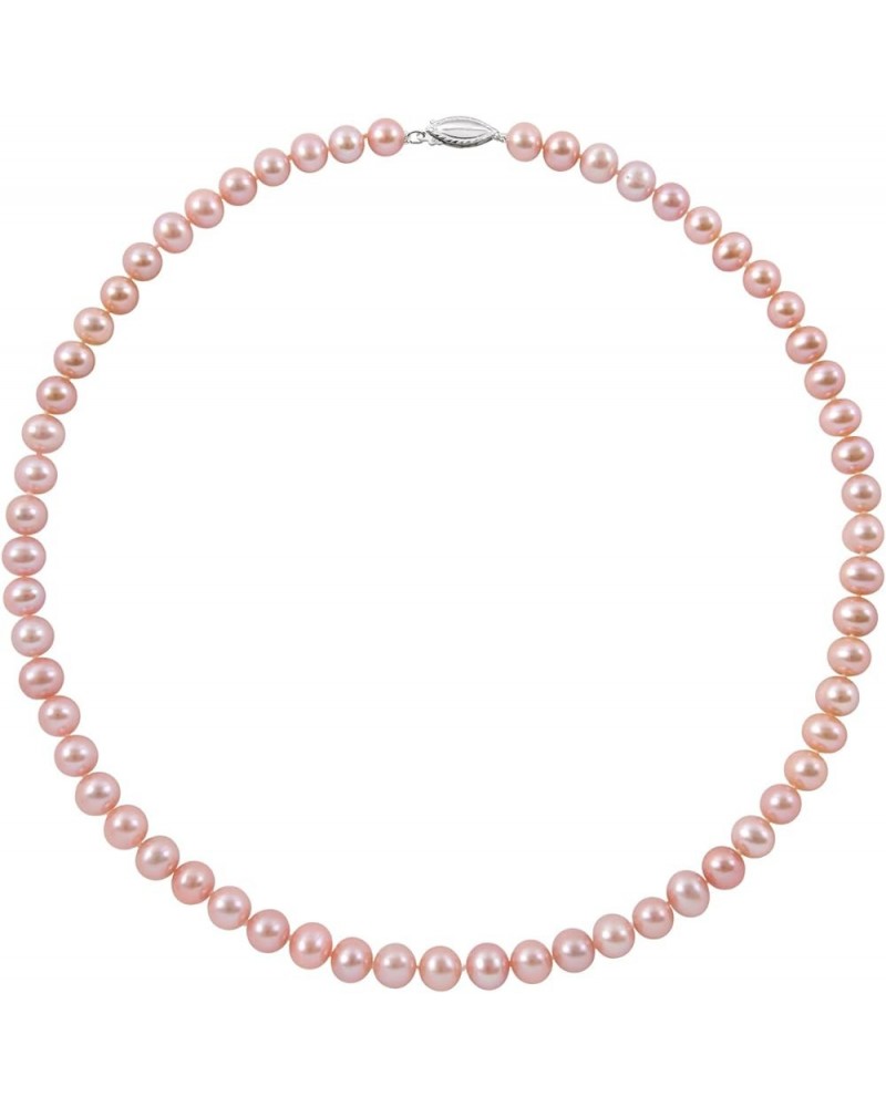 Sterling Silver Natural Pink Cultured Freshwater Pearl Strand Necklace 18.0 Inches 6.0-7.0mm $15.96 Necklaces