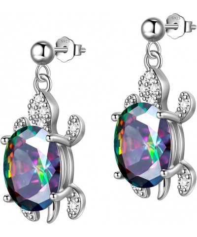 Turtle Jewelry 925 Sterling Silver Women Animal Sea Turtle Birthstone Necklace/Earring/Ring/Bracelet Sets Birthday Jewellery ...