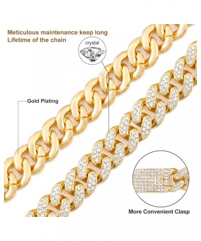 Gold Initial Cuban Link Chain for Women Miami Iced Out Chain for women Bling Diamond Chain Necklace Hip Hop Jewelry R $10.39 ...