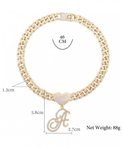 Gold Initial Cuban Link Chain for Women Miami Iced Out Chain for women Bling Diamond Chain Necklace Hip Hop Jewelry R $10.39 ...