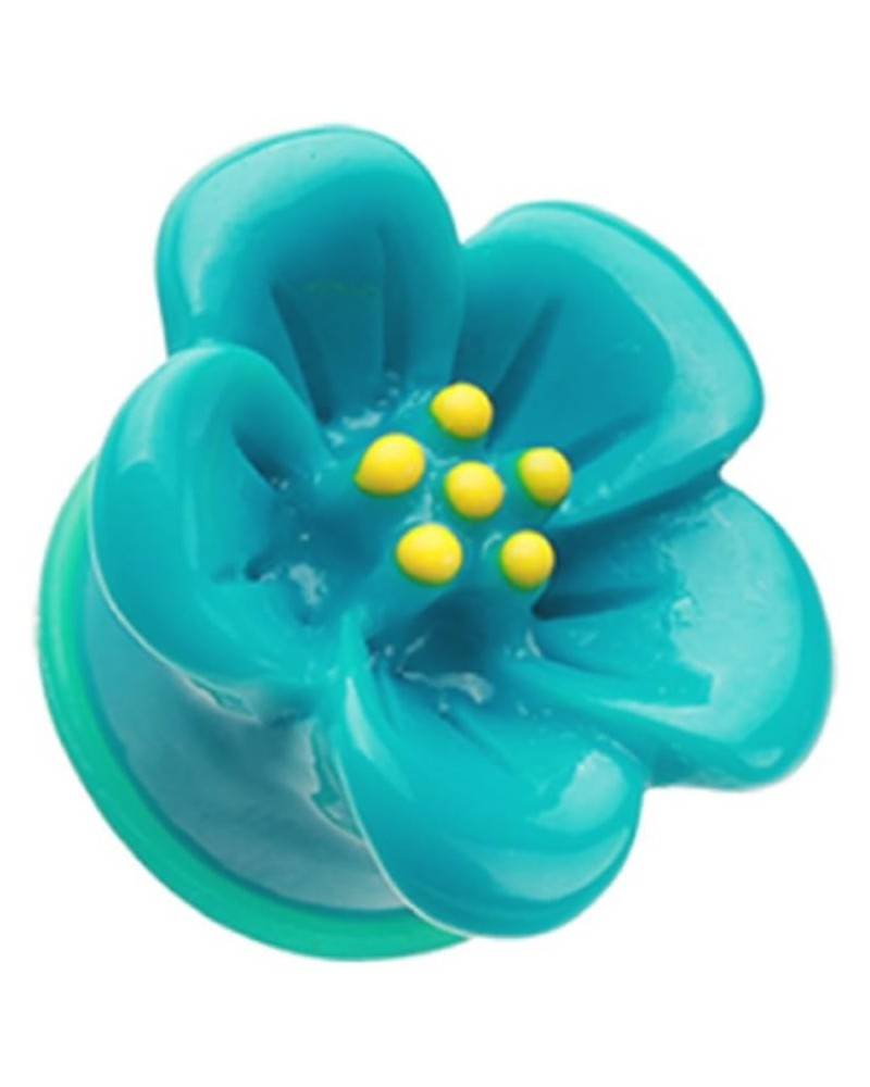 Adorable Hibiscus Flower Single Flared Ear Gauge Plug (Sold by Pair) 3/4", Teal $9.02 Body Jewelry