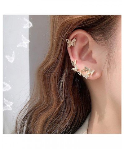 Butterfly Tassel Earrings Silver Cuff Cubic Zirconia Crawler Stud Chain Crystals Earrings Set for Women 1 $7.14 Earrings