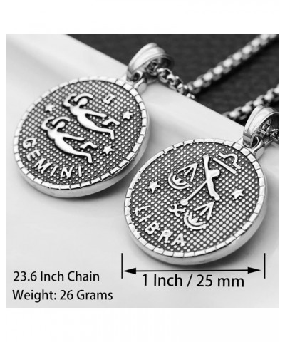 Zodiac Sign Necklace for Women 12 Constellation Coin Pendant with Best Wishes Almuet Lucky Charm Necklace Leo (July 23 - Aug....