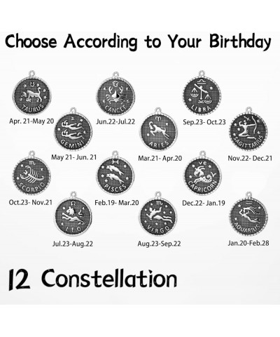 Zodiac Sign Necklace for Women 12 Constellation Coin Pendant with Best Wishes Almuet Lucky Charm Necklace Leo (July 23 - Aug....